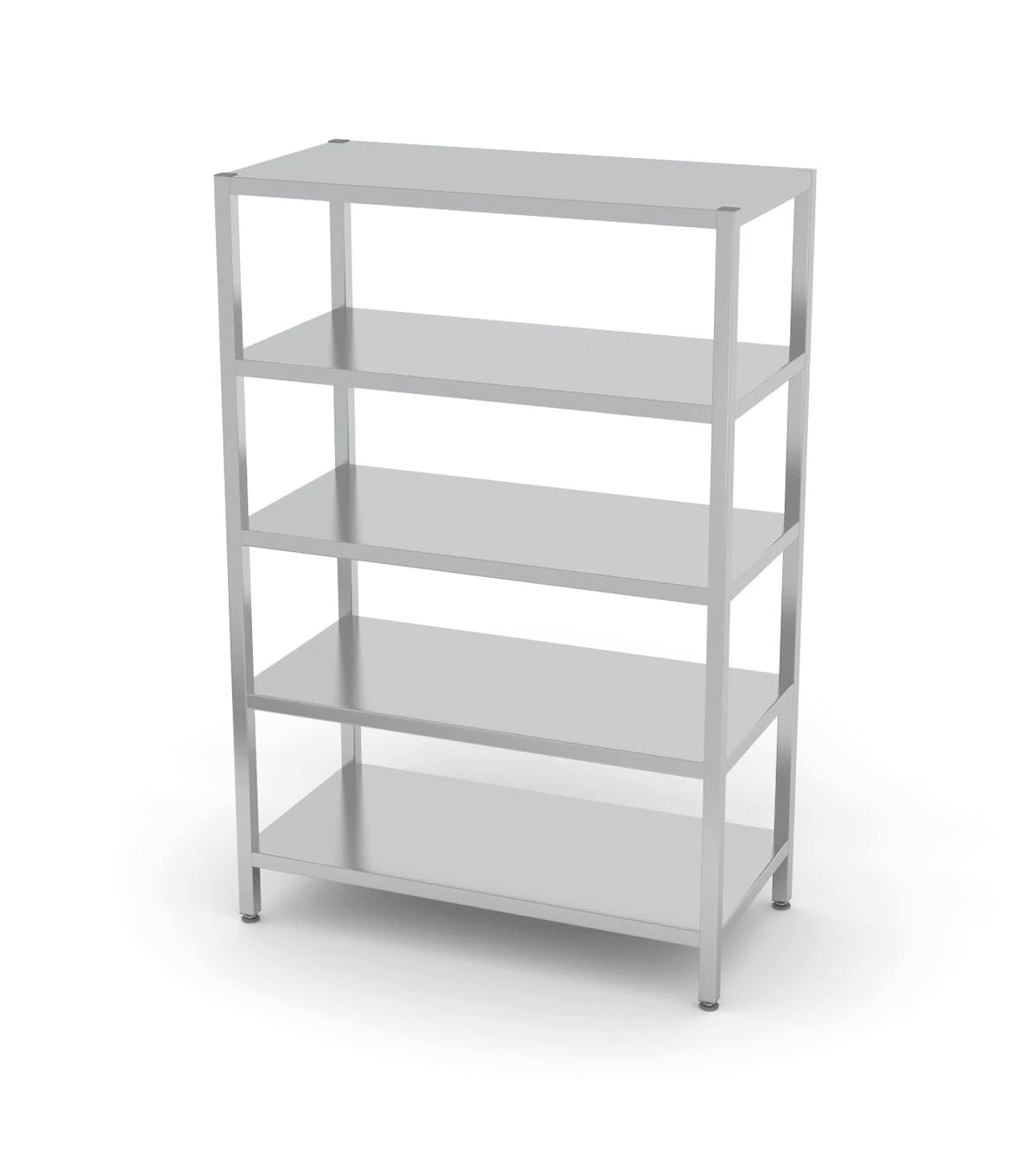 Null Edelstahl Gastro-Lagerregal Mit 5 Grätingfächern | AISI 430 Qualität | HxBxT 180x130x40 – Bild 3