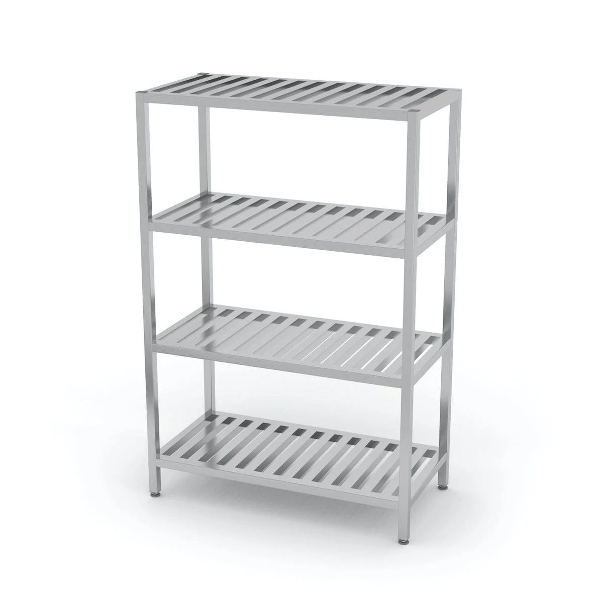 Null Edelstahl Gastro-Lagerregal Mit 4 Grätingfächern | AISI 430 Qualität | HxBxT 180x90x50 – Bild 7