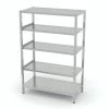 Null Edelstahl Gastro-Lagerregal Mit 5 Verstellbaren (perforierten) Ablagefächern | AISI 430 Qualität | HxBxT 180x140x50