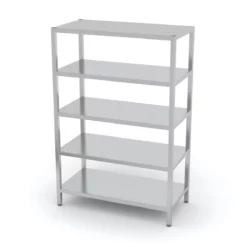 Null Edelstahl Gastro-Lagerregal Mit 5 Ablagefächern | AISI 430 Qualität | HxBxT 180x60x70