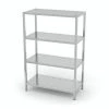 Null Edelstahl Gastro-Lagerregal Mit 4 Perforierten Ablagefächern | AISI 430 Qualität | HxBxT 180x70x50