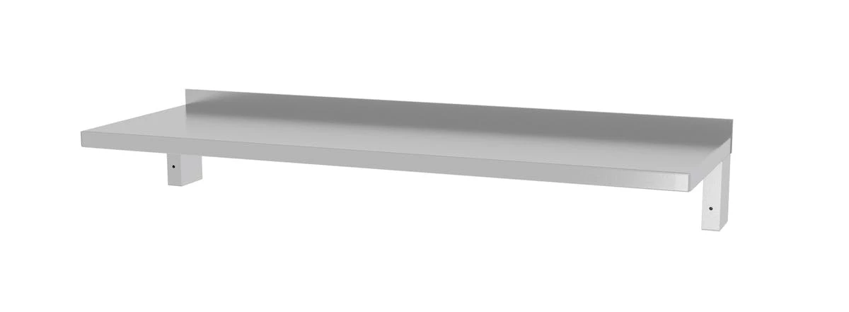 Null Edelstahl Gastro-Wandboard Verstärkt An Konsole (3 Konsolen) | AISI 430 Qualität | BxT 170x30 – Bild 6