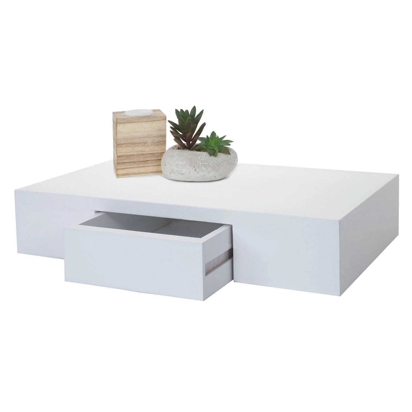 Null Wandregal Oise, Regal Hängeregal Mit Schublade, 40cm ~ Weiß – Bild 7