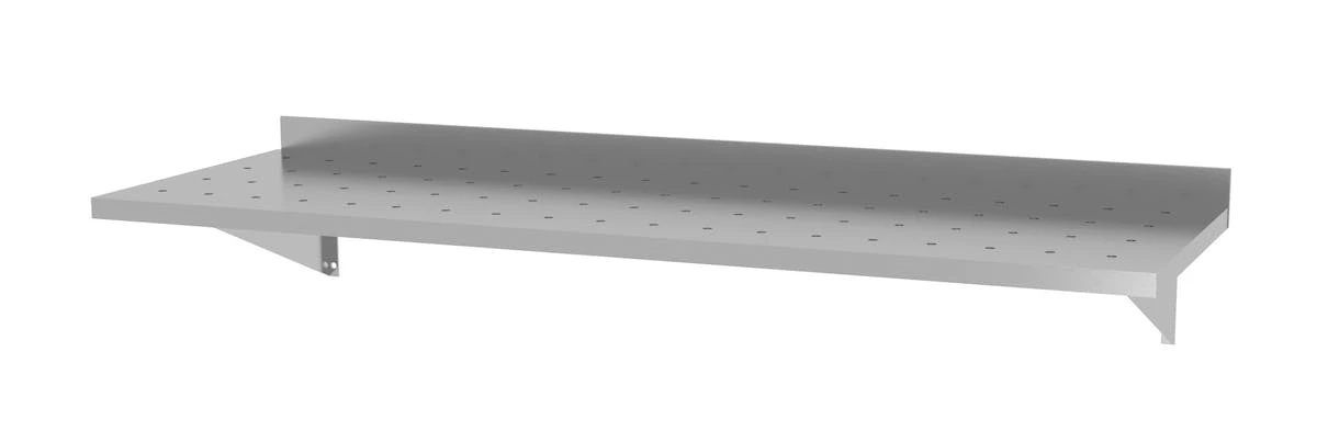 Null Edelstahl Gastro-Wandboard Verstärkt An Konsole (2 Konsolen) | AISI 430 Qualität | BxT 60x40 – Bild 3