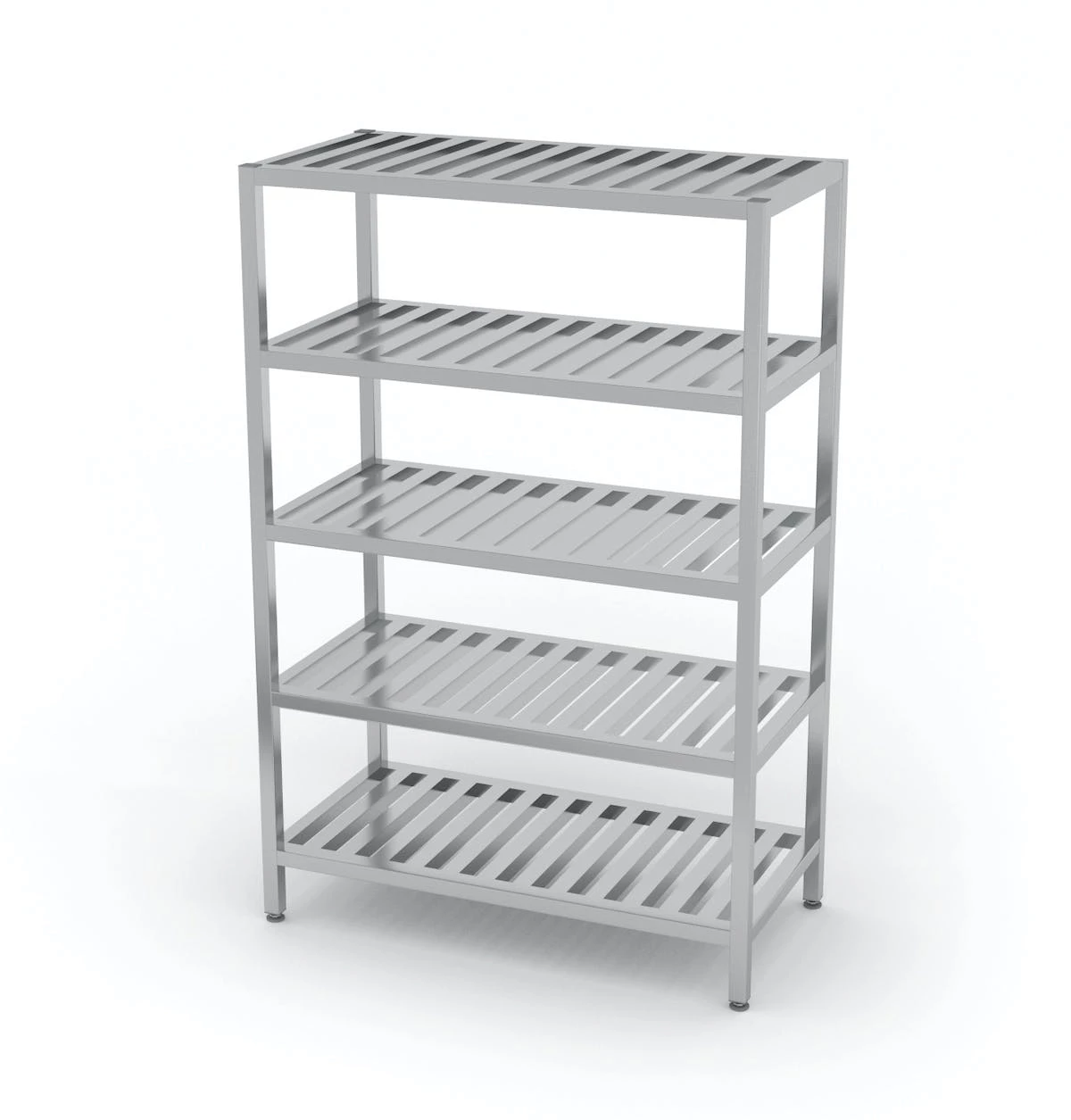 Null Edelstahl Gastro-Lagerregal Mit 4 Grätingfächern | AISI 430 Qualität | HxBxT 180x60x70 – Bild 2