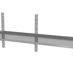 Null Edelstahl Gastro-Wandboard Verstellbar (3 Konsolen) | AISI 430 Qualität | HxBxT 60x190x30