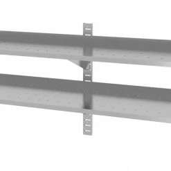 Null Edelstahl Gastro-Wandboard Verstellbar & Perforiert (2 Ablagefächer) | AISI 430 Qualität | HxBxT 60x180x40