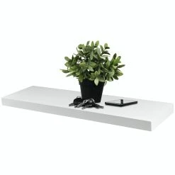 Null Schweberegal 80x23,5x3,8cm MDF - Weiss