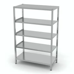 Null Edelstahl Gastro-Lagerregal Mit 5 Verstellbaren Ablagefächern | AISI 430 Qualität | HxBxT 180x70x70