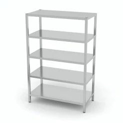 Null Edelstahl Gastro-Lagerregal Mit 5 Ablagefächern | AISI 430 Qualität | HxBxT 180x100x50